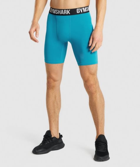 Men's Gymshark Element Baselayer Shorts Turquoise | NZ 1LWPNU